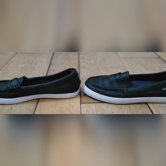 COLE HAAN pebbled black leather loafer sneakers 6 - Picture 3 of 6